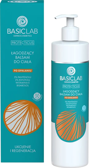 BasicLab, Łagodzący balsam do ciała po opalaniu, Balsam regenerujący | Pojemność: 300 ml BasicLab