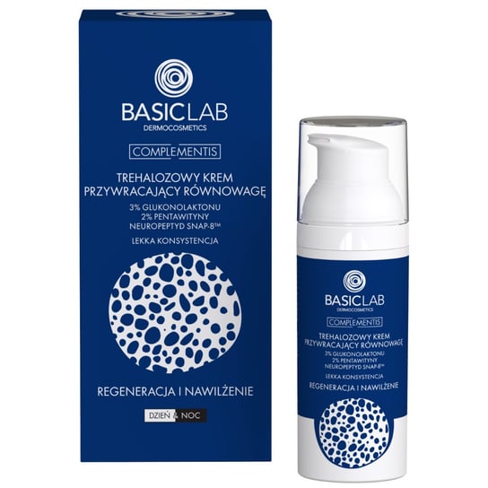 BasicLab, Lekki krem regenerujący, Krem z trehalozą przywracają równowagę skóry | Pojemność: 50 ml BasicLab