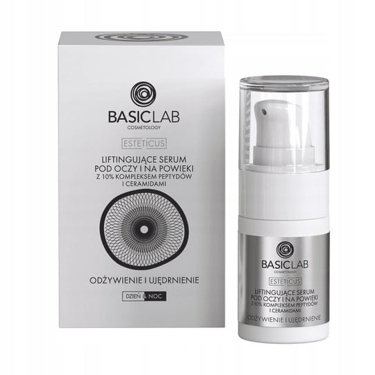 BasicLab, Liftingujące serum pod oczy, Serum wygładzające na powieki | Pojemność: 15 ml BasicLab