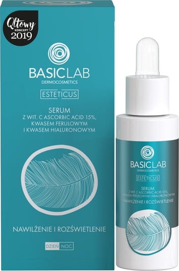 BasicLab Nawilżające serum do twarzy, Serum z Witaminą C | Pojemność: 30 ml BasicLab
