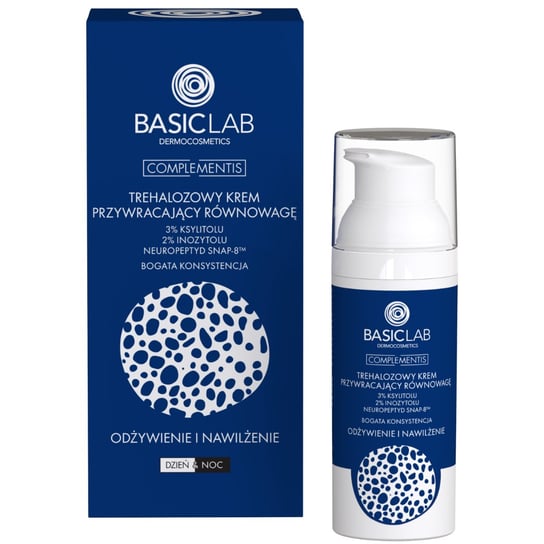 BasicLab, Nawilżający krem do twarzy, Krem z trehalozą przywracają równowagę | Pojemność: 50 ml BasicLab