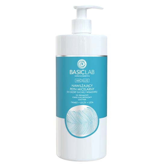 BasicLab, Nawilżający płyn micelarny do skóry suchej i wrażliwej | Pojemność: 500 ml BasicLab
