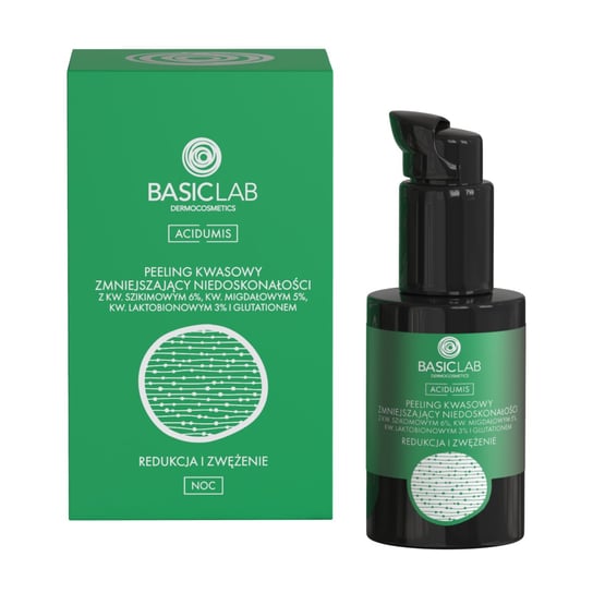 BasicLab, Peeling kwasowy zmniejszający niedoskonałości, Redukcja i zwężenie porów | Pojemność: 30 ml BasicLab