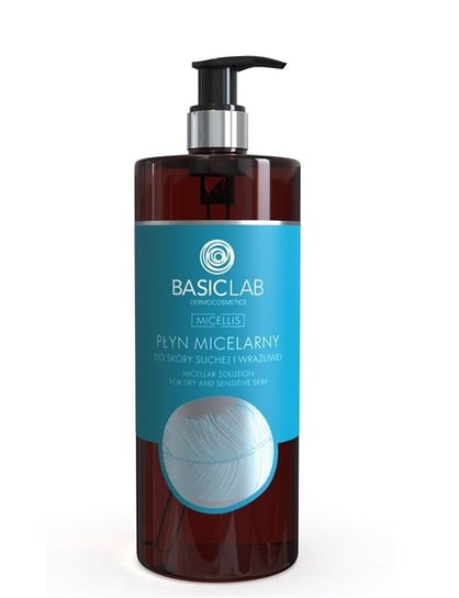 BasicLab, Płyn micelarny do skóry suchej i wrażliwej, Płyn do demakijażu | Pojemność: 500 ml BasicLab