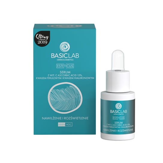 Basiclab, Serum do twarzy na dzień i na noc, Nawilżające serum z witaminą C 15% | Pojemność: 15 ml BasicLab