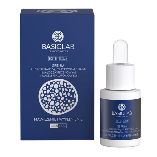 BasicLab, Serum do twarzy z Trehalozą 10% i Peptydem 5%, Serum nawilżające i wypełniające, 15 ml BasicLab