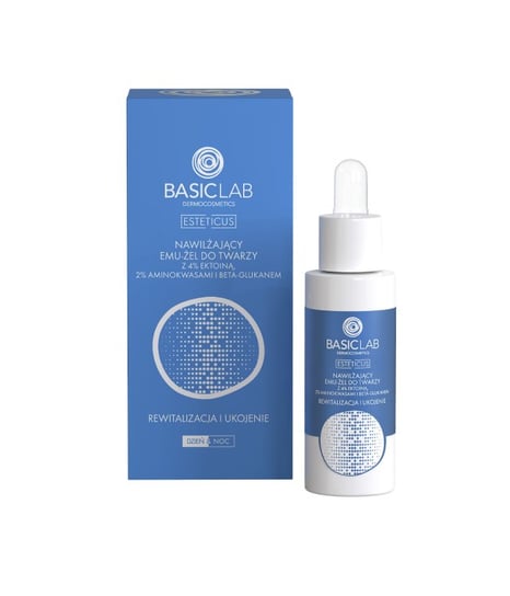 BasicLab, Serum nawilżające do twarzy, Serum kojąco rewiatlizujące z Ektoiną i Aminokwasami | Pojemność: 30 ml BasicLab