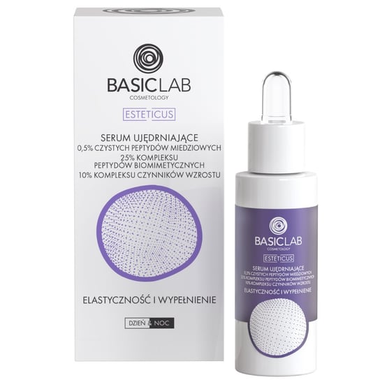 BasicLab Serum ujędrniające do twarzy z 0,5% czystych peptydów miedziowych | Pojemność: 30 ml BasicLab