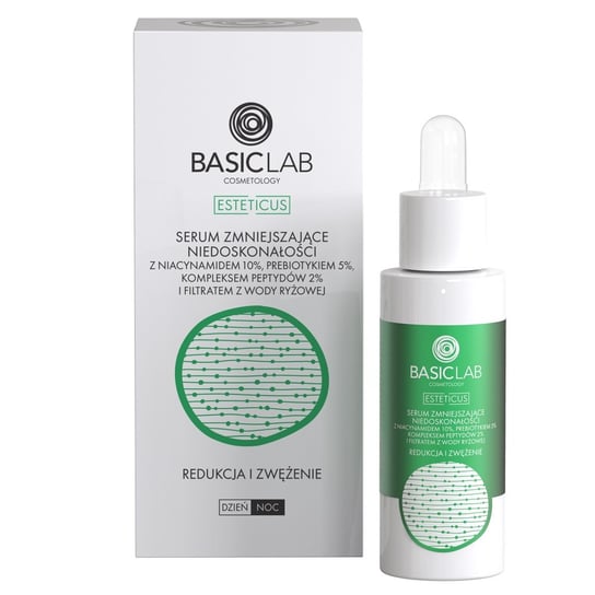 BasicLab Serum zmniejszające niedoskonałości z niacynamidem 10% | Pojemność: 30 ml BasicLab
