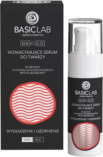 BasicLab, Wzmacniające Serum do twarzy dla mężczyzn | Pojemność: 30 ml BasicLab