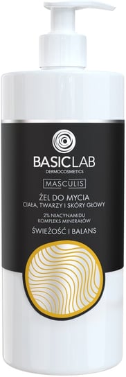 BasicLab, Żel pod prysznic do ciała i włosów dla mężczyzn | Pojemność: 500 ml BasicLab