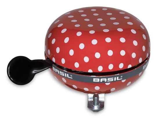 Basil, Dzwonek rowerowy, Big bell polkadot red/white dots, 80 mm Basil