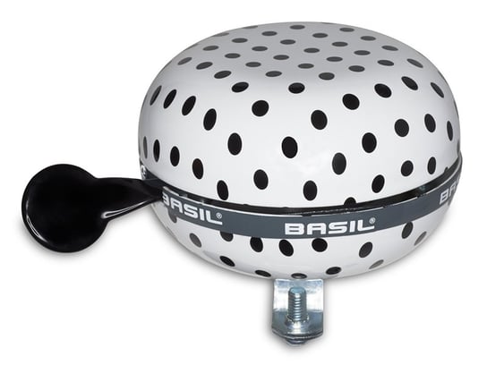 Basil, Dzwonek rowerowy, Big bell polkadot white/black dots, 80 mm Basil