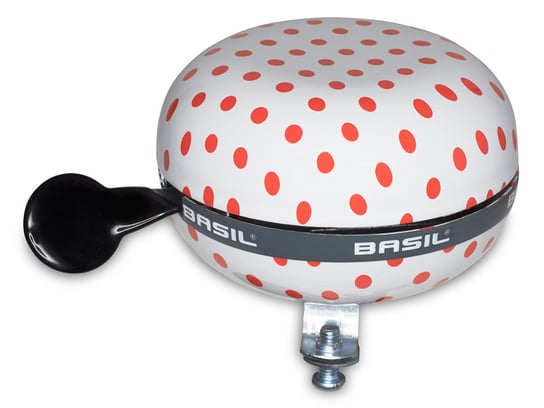 Basil, Dzwonek rowerowy, Big bell polkadot white/red dots, 80 mm Basil