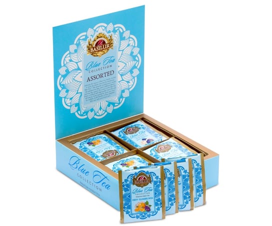 Basilur BLUE TEA zestaw niebieskich herbat DODATEK KWIATÓW I OWOCÓW saszetki w herbaciarce - 40 x 1,5 g Basilur