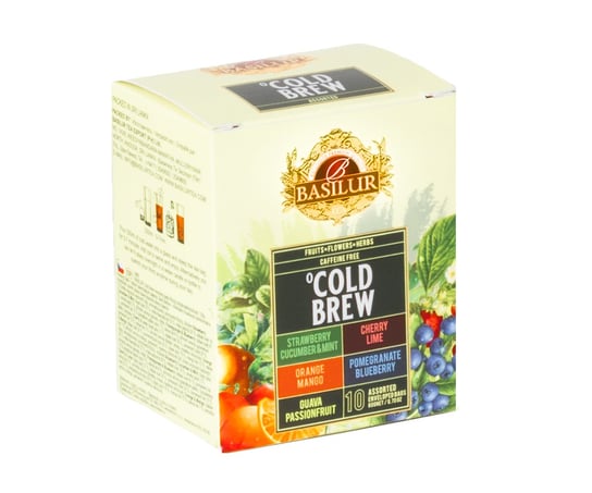 Basilur COLD BREW zestaw herbat owocowych 5 SMAKÓW saszetki BEZ KOFEINY - 10 x 2 g Basilur