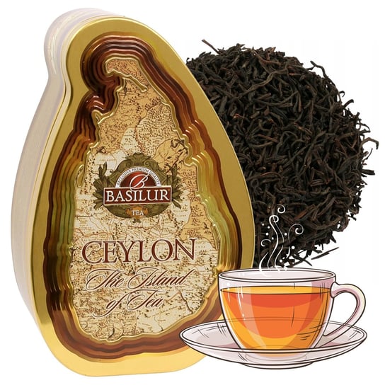 BASILUR Gold - czarna herbata cejlońska, liściasta w ozdobnej puszce 100g x1 Basilur