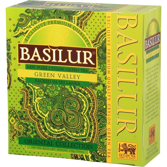 Basilur GREEN VALLEY herbata zielona CEJLOŃSKA saszetki - 100 x 1,5 g Basilur