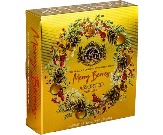 Basilur Merry Berries Vol. Iii Assorted Zestaw Świątecznych Herbat 4 Smaki - Saszetki 40 Szt. Basilur