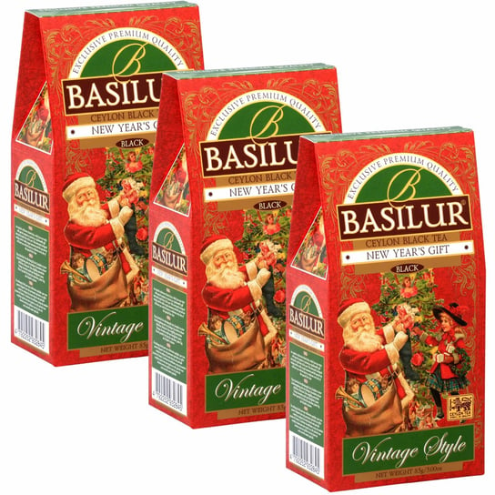 Basilur New Year'S Gift - Czarna Liściasta Herbata Z Dodatkiem Wiśni I Krokoszu Barwierskiego, 85 G X3 Basilur