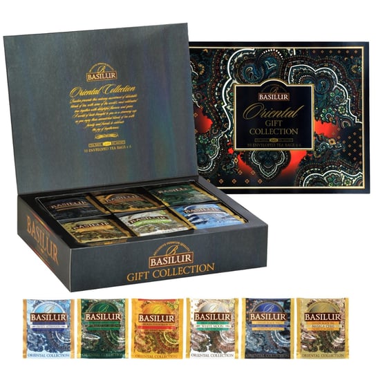 BASILUR Oriental Gift Collection Mieszanka czarnych i zielonych herbat cejlońskich w saszetkach 60 x 1,5g Uniwersalny Basilur