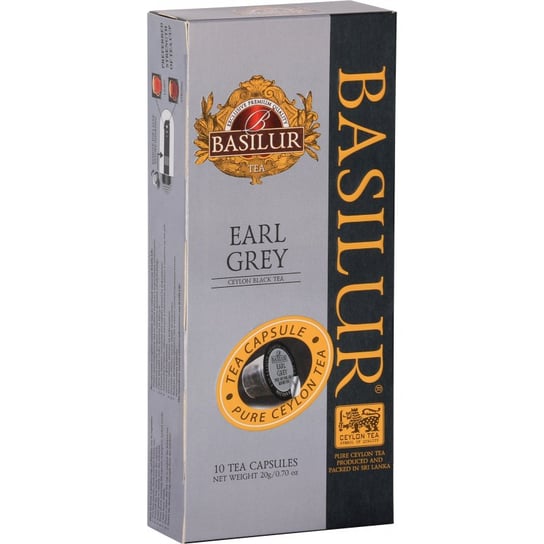 Basilur TEA CAPSULE EARL GREY czarna herbata CEJLOŃSKA bergamotka kapsułki Nespresso – 10 x 2 g Basilur