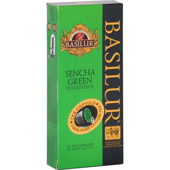 Basilur TEA CAPSULE SENCHA GREEN zielona herbata CEJLOŃSKA kapsułki Nespresso – 10 x 1,5 g Basilur