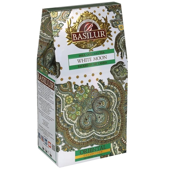 BASILUR White Moon Zielona herbata cejlońska liściasta z dodatkiem mlecznego aromatu, 100 g x1 Basilur