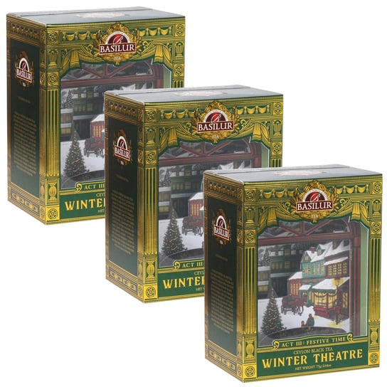 BASILUR Winter Theatre ACT III - Czarna herbata liściasta, cejlońska Orange Pekoe 75g x3 Basilur