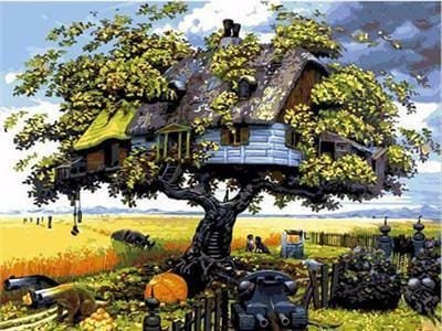 Baśniowy domek na drzewie - Malowanie po numerach 50x40 cm ArtOnly