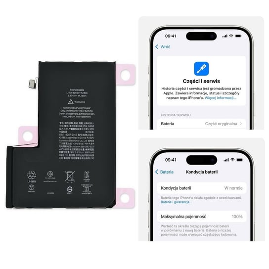 Bateria A2466 akumulator Li-ion 3687mAh Diagnosable z możliwością przypisania jako oryginał do Apple iPhone 12 Pro Max DFX