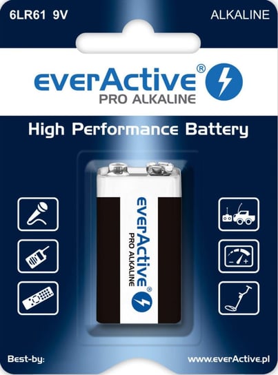 Bateria alkaliczna 6LR61/9V EVERACTIVE Pro Alkaline, 9 V EverActive