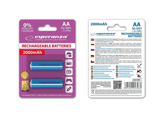 Bateria alkaliczna AA ESPERANZA EZA103B Ni-MH, 2 szt. Esperanza