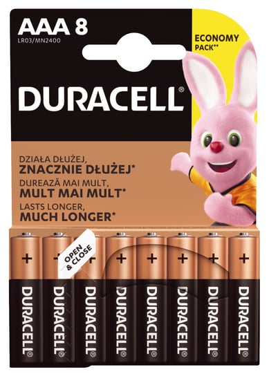 Bateria alkaliczna AAA DURACELL Basic LR03, 8 szt. Duracell