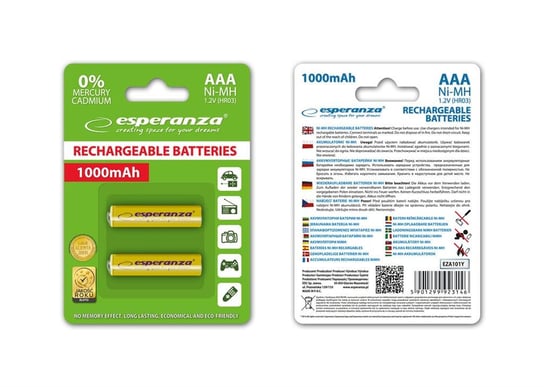 Bateria alkaliczna AAA ESPERANZA EZA101Y Ni-MH, 2 szt. Esperanza