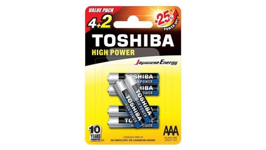 Bateria alkaliczna AAA TOSHIBA LR03GCNP BP6 2F, 6 szt. Toshiba