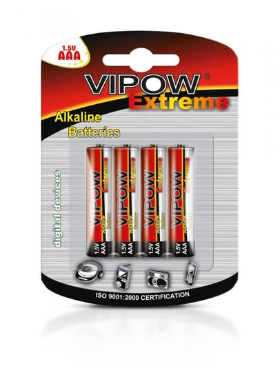 Bateria alkaliczna AAA VIPOW Extreme BAT0096B, 4 szt. Vipow
