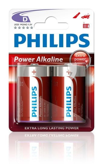 Bateria alkaliczna D PHILIPS LR20P2B/10, 2 szt. Philips