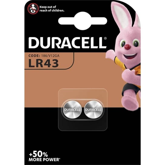 Bateria alkaliczna Duracell LR43, AG12, 186, V12GA, L1142, RW84, D186 1,5V 2B Duracell