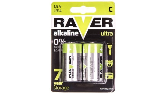 Bateria alkaliczna LR14 / C 1,5V RAVER ULTRA B7931 /blister 2szt./ RAVER