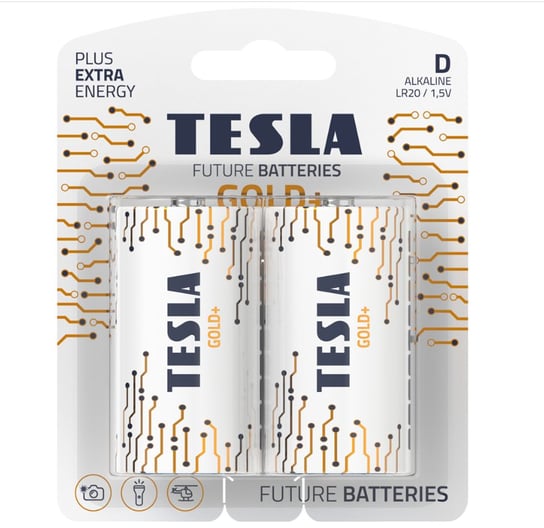 Bateria Alkaliczna Tesla Gold+ Lr20 B2 1,5V 2 Sztuki HEDO