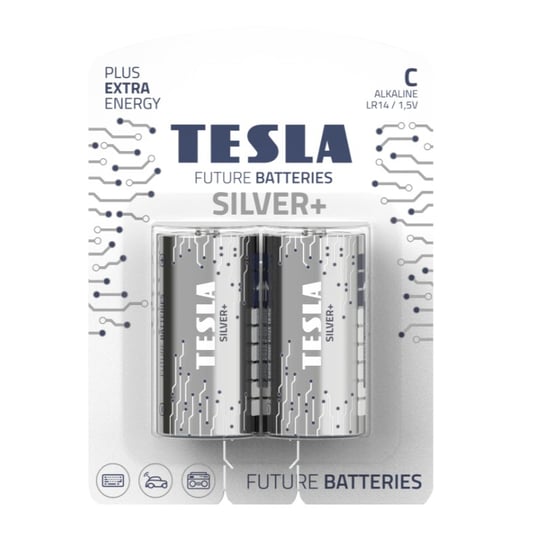 Bateria Alkaliczna Tesla Silver+ C Lr14 1.5V 2 Sztuki HEDO