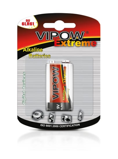 Bateria alkaliczna VIPOW EXTREME 9V 6LR6 Q Model