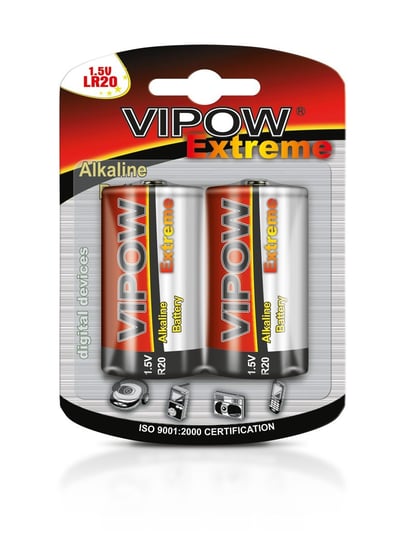 Bateria alkaliczne LR20 VIPOW Extreme, 2 szt. Vipow