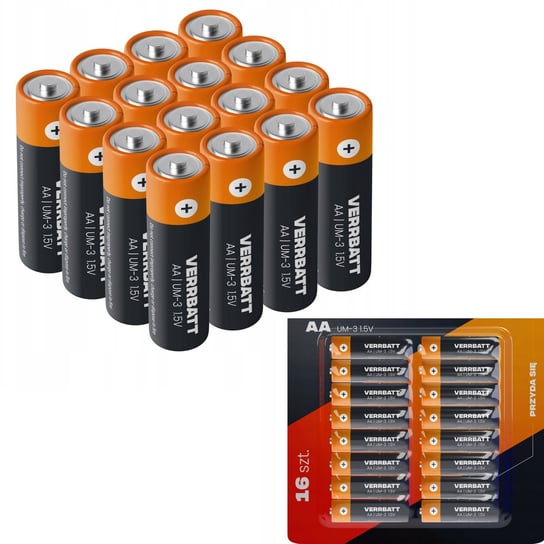 Bateria baterie cynkowo-węglowa VERRBATT AA (R6) 16 szt. decortrend