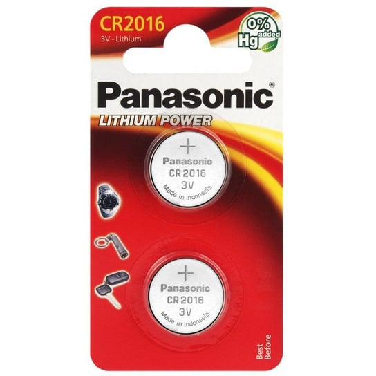 Bateria CR2016 PANASONIC, 90 mAh, 2 szt. Panasonic