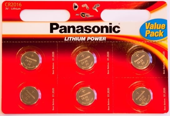 Bateria CR2016 PANASONIC CR2016/6BP, Li, 6 szt. Panasonic