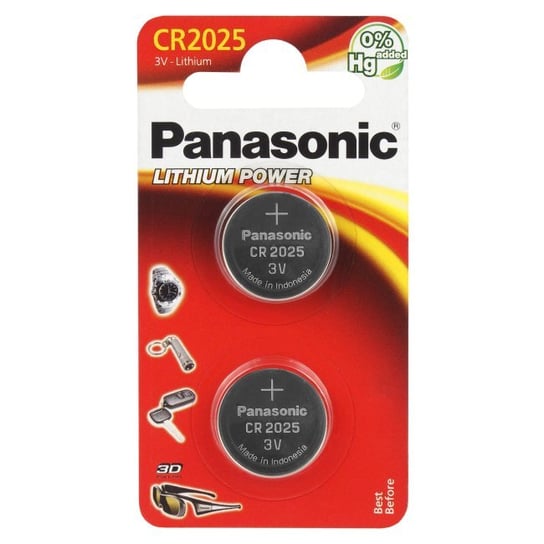 Bateria CR2025 PANASONIC, 165 mAh, 2 szt. Panasonic