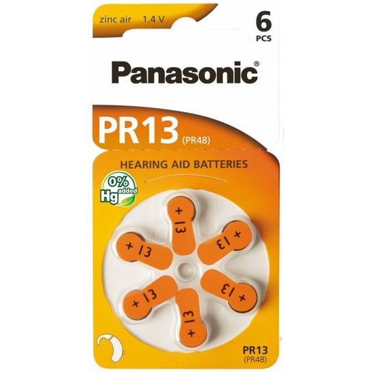 Bateria do aparatów słuchowych PANASONIC 13, 6 szt. Panasonic