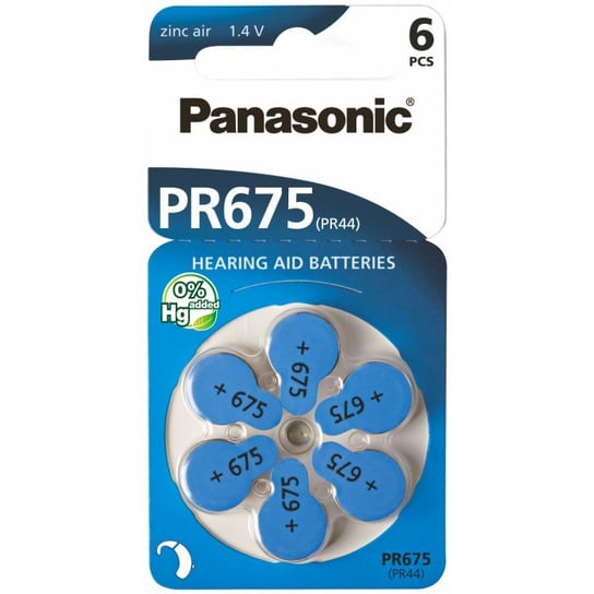 Bateria do aparatów słuchowych PANASONIC 675, 6 szt. Panasonic